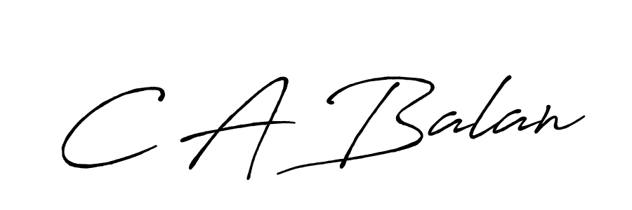 How to make C A Balan name signature. Use Antro_Vectra_Bolder style for creating short signs online. This is the latest handwritten sign. C A Balan signature style 7 images and pictures png