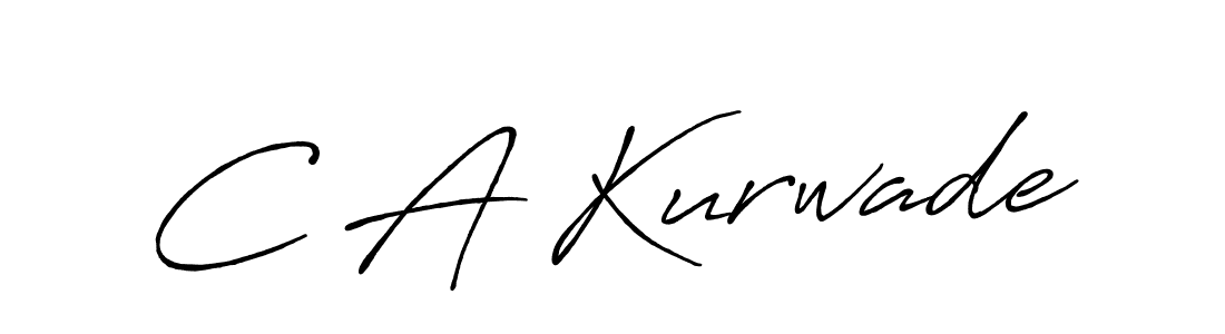 How to make C A Kurwade name signature. Use Antro_Vectra_Bolder style for creating short signs online. This is the latest handwritten sign. C A Kurwade signature style 7 images and pictures png