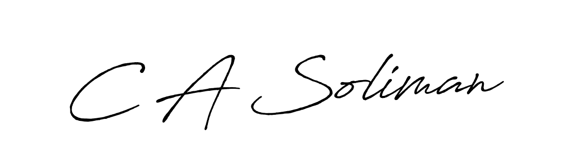 Use a signature maker to create a handwritten signature online. With this signature software, you can design (Antro_Vectra_Bolder) your own signature for name C A Soliman. C A Soliman signature style 7 images and pictures png