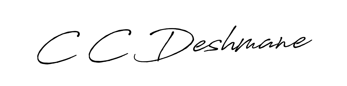 Make a beautiful signature design for name C C Deshmane. With this signature (Antro_Vectra_Bolder) style, you can create a handwritten signature for free. C C Deshmane signature style 7 images and pictures png