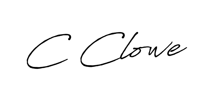 Design your own signature with our free online signature maker. With this signature software, you can create a handwritten (Antro_Vectra_Bolder) signature for name C Clowe. C Clowe signature style 7 images and pictures png