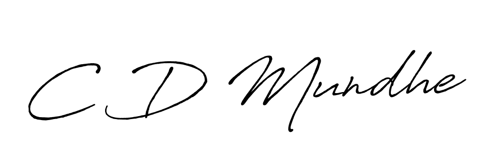 Make a beautiful signature design for name C D Mundhe. With this signature (Antro_Vectra_Bolder) style, you can create a handwritten signature for free. C D Mundhe signature style 7 images and pictures png