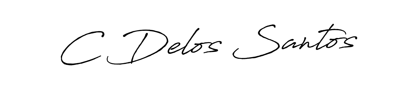 Design your own signature with our free online signature maker. With this signature software, you can create a handwritten (Antro_Vectra_Bolder) signature for name C Delos Santos. C Delos Santos signature style 7 images and pictures png