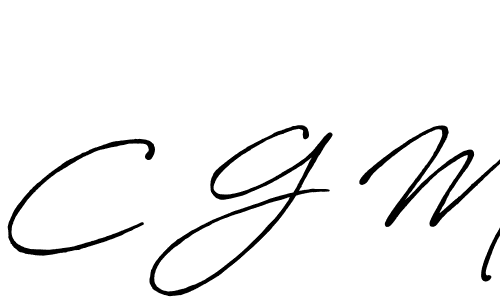 Use a signature maker to create a handwritten signature online. With this signature software, you can design (Antro_Vectra_Bolder) your own signature for name C G M. C G M signature style 7 images and pictures png