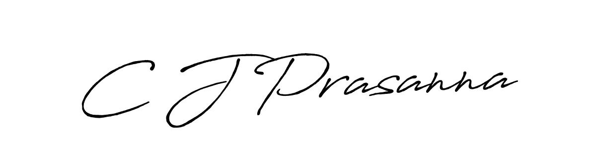 How to make C J Prasanna signature? Antro_Vectra_Bolder is a professional autograph style. Create handwritten signature for C J Prasanna name. C J Prasanna signature style 7 images and pictures png