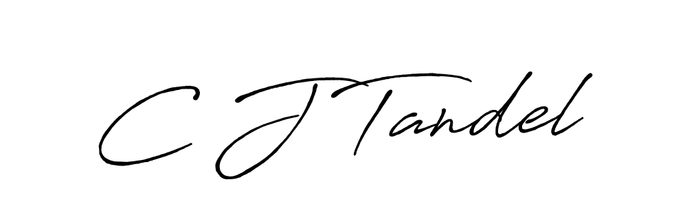 Create a beautiful signature design for name C J Tandel. With this signature (Antro_Vectra_Bolder) fonts, you can make a handwritten signature for free. C J Tandel signature style 7 images and pictures png