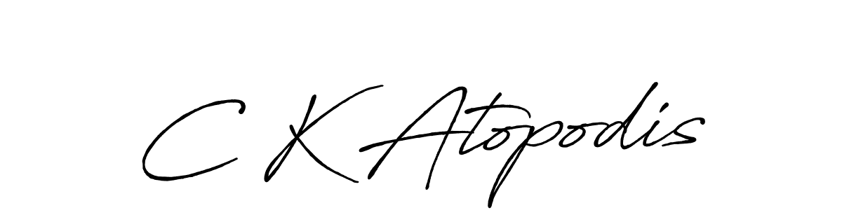 Make a beautiful signature design for name C K Atopodis. With this signature (Antro_Vectra_Bolder) style, you can create a handwritten signature for free. C K Atopodis signature style 7 images and pictures png