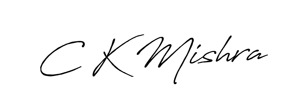 The best way (Antro_Vectra_Bolder) to make a short signature is to pick only two or three words in your name. The name C K Mishra include a total of six letters. For converting this name. C K Mishra signature style 7 images and pictures png