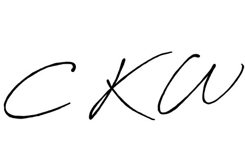 C K W stylish signature style. Best Handwritten Sign (Antro_Vectra_Bolder) for my name. Handwritten Signature Collection Ideas for my name C K W. C K W signature style 7 images and pictures png