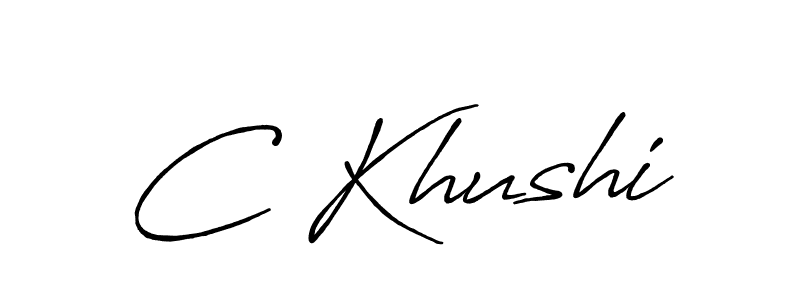 The best way (Antro_Vectra_Bolder) to make a short signature is to pick only two or three words in your name. The name C Khushi include a total of six letters. For converting this name. C Khushi signature style 7 images and pictures png