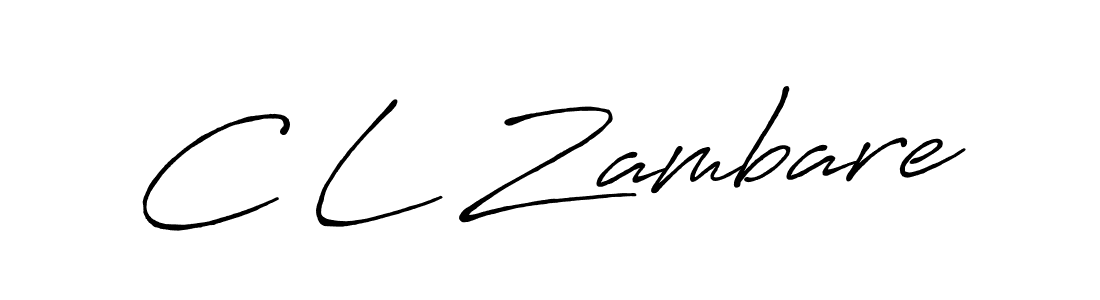 How to make C L Zambare signature? Antro_Vectra_Bolder is a professional autograph style. Create handwritten signature for C L Zambare name. C L Zambare signature style 7 images and pictures png