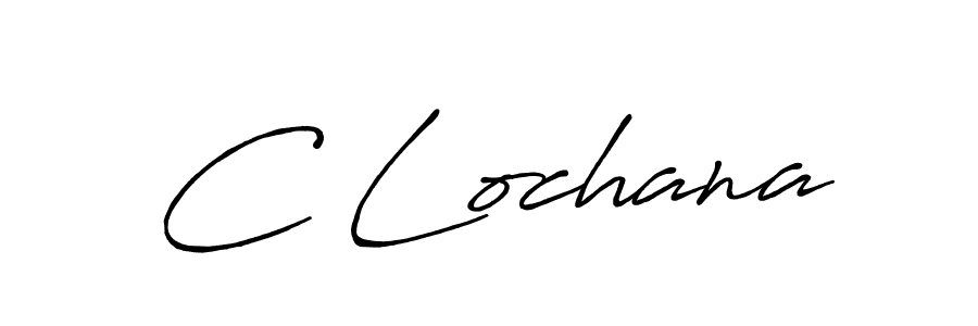 The best way (Antro_Vectra_Bolder) to make a short signature is to pick only two or three words in your name. The name C Lochana include a total of six letters. For converting this name. C Lochana signature style 7 images and pictures png
