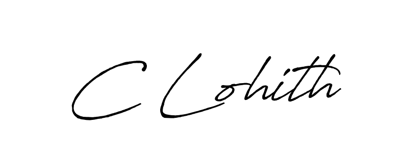 How to make C Lohith name signature. Use Antro_Vectra_Bolder style for creating short signs online. This is the latest handwritten sign. C Lohith signature style 7 images and pictures png