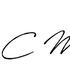 The best way (Antro_Vectra_Bolder) to make a short signature is to pick only two or three words in your name. The name C M include a total of six letters. For converting this name. C M signature style 7 images and pictures png