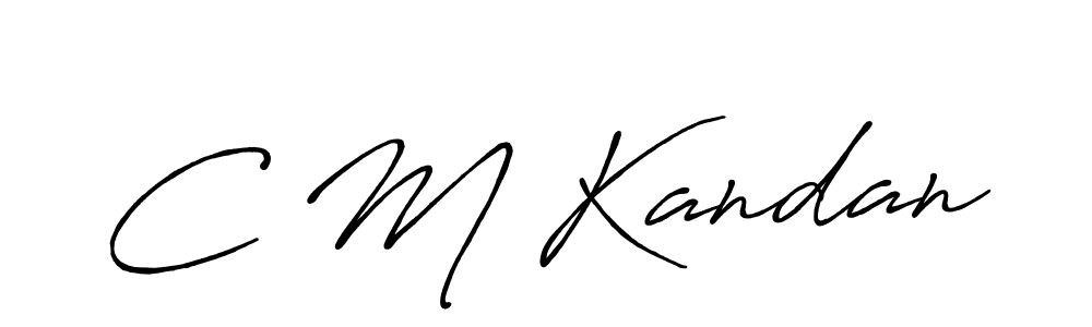 Create a beautiful signature design for name C M Kandan. With this signature (Antro_Vectra_Bolder) fonts, you can make a handwritten signature for free. C M Kandan signature style 7 images and pictures png