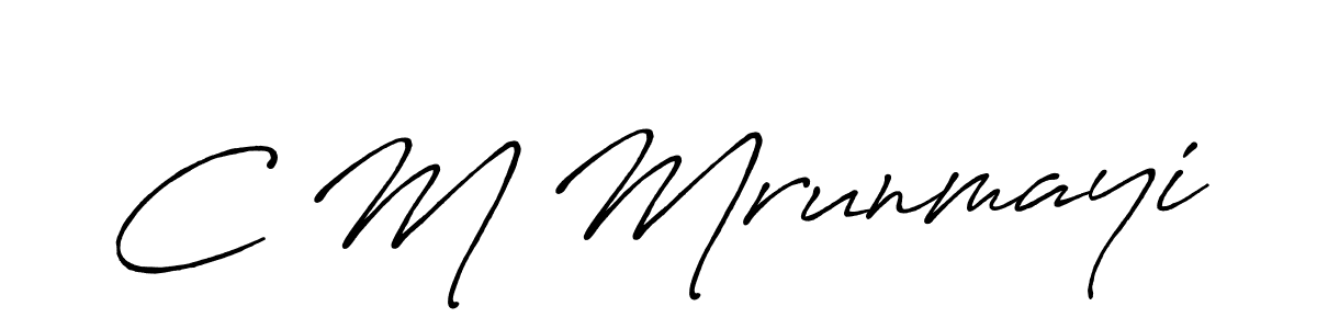 How to make C M Mrunmayi signature? Antro_Vectra_Bolder is a professional autograph style. Create handwritten signature for C M Mrunmayi name. C M Mrunmayi signature style 7 images and pictures png