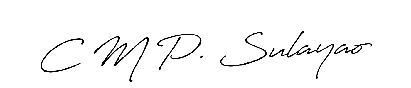 Also You can easily find your signature by using the search form. We will create C M P. Sulayao name handwritten signature images for you free of cost using Antro_Vectra_Bolder sign style. C M P. Sulayao signature style 7 images and pictures png