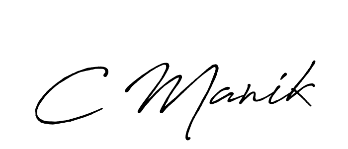 Use a signature maker to create a handwritten signature online. With this signature software, you can design (Antro_Vectra_Bolder) your own signature for name C Manik. C Manik signature style 7 images and pictures png