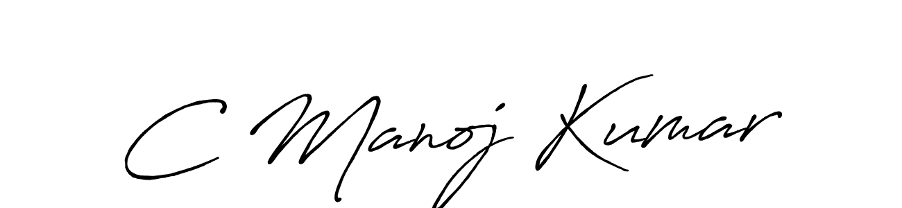 How to make C Manoj Kumar signature? Antro_Vectra_Bolder is a professional autograph style. Create handwritten signature for C Manoj Kumar name. C Manoj Kumar signature style 7 images and pictures png