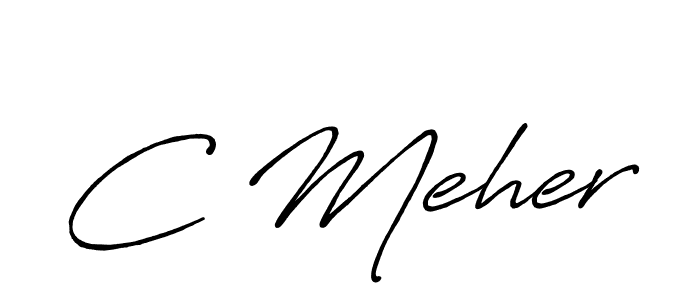 C Meher stylish signature style. Best Handwritten Sign (Antro_Vectra_Bolder) for my name. Handwritten Signature Collection Ideas for my name C Meher. C Meher signature style 7 images and pictures png