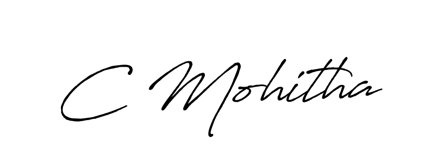 Make a beautiful signature design for name C Mohitha. With this signature (Antro_Vectra_Bolder) style, you can create a handwritten signature for free. C Mohitha signature style 7 images and pictures png