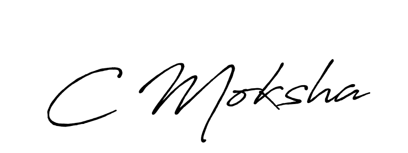 How to make C Moksha name signature. Use Antro_Vectra_Bolder style for creating short signs online. This is the latest handwritten sign. C Moksha signature style 7 images and pictures png