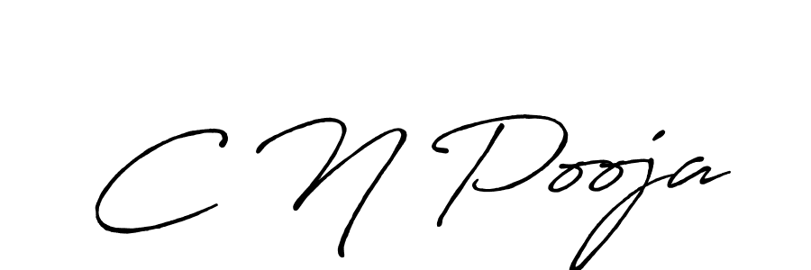 Make a beautiful signature design for name C N Pooja. With this signature (Antro_Vectra_Bolder) style, you can create a handwritten signature for free. C N Pooja signature style 7 images and pictures png