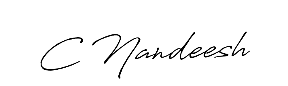 Create a beautiful signature design for name C Nandeesh. With this signature (Antro_Vectra_Bolder) fonts, you can make a handwritten signature for free. C Nandeesh signature style 7 images and pictures png