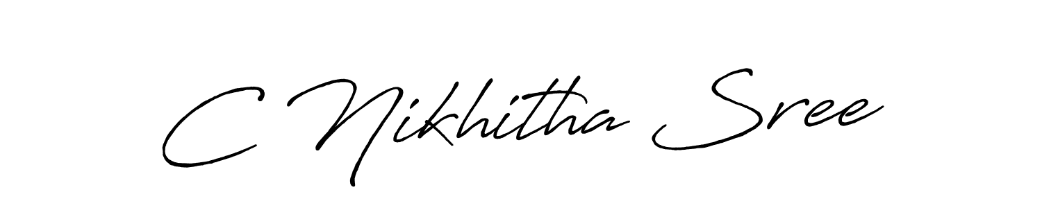 Similarly Antro_Vectra_Bolder is the best handwritten signature design. Signature creator online .You can use it as an online autograph creator for name C Nikhitha Sree. C Nikhitha Sree signature style 7 images and pictures png