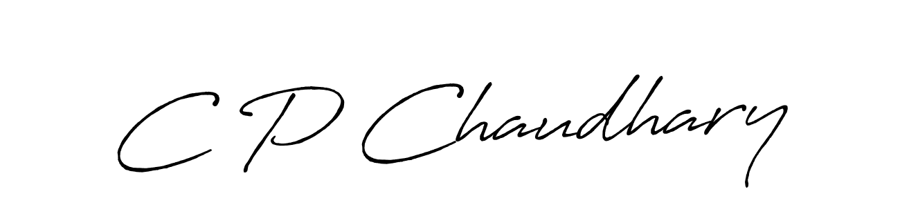 Create a beautiful signature design for name C P Chaudhary. With this signature (Antro_Vectra_Bolder) fonts, you can make a handwritten signature for free. C P Chaudhary signature style 7 images and pictures png