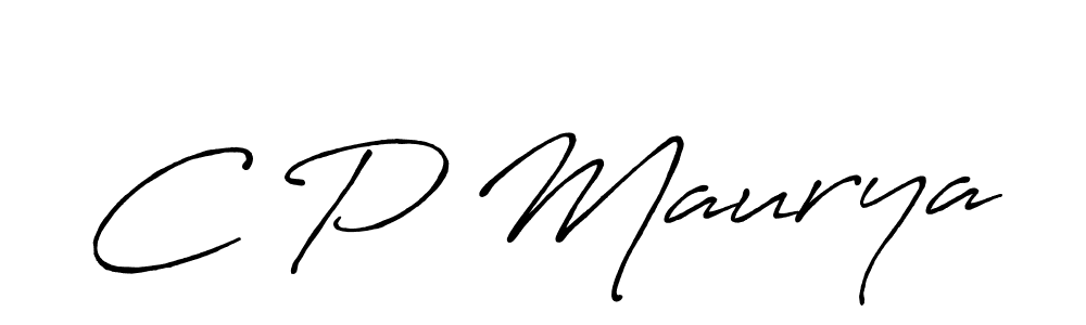 Create a beautiful signature design for name C P Maurya. With this signature (Antro_Vectra_Bolder) fonts, you can make a handwritten signature for free. C P Maurya signature style 7 images and pictures png