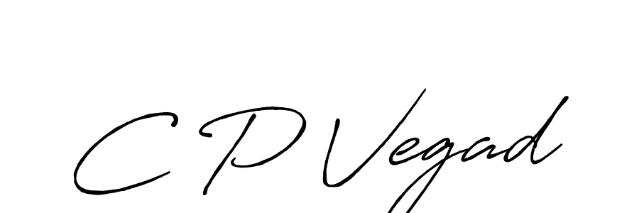C P Vegad stylish signature style. Best Handwritten Sign (Antro_Vectra_Bolder) for my name. Handwritten Signature Collection Ideas for my name C P Vegad. C P Vegad signature style 7 images and pictures png