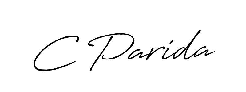 The best way (Antro_Vectra_Bolder) to make a short signature is to pick only two or three words in your name. The name C Parida include a total of six letters. For converting this name. C Parida signature style 7 images and pictures png