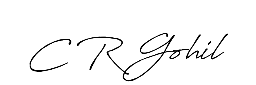 How to make C R Gohil signature? Antro_Vectra_Bolder is a professional autograph style. Create handwritten signature for C R Gohil name. C R Gohil signature style 7 images and pictures png