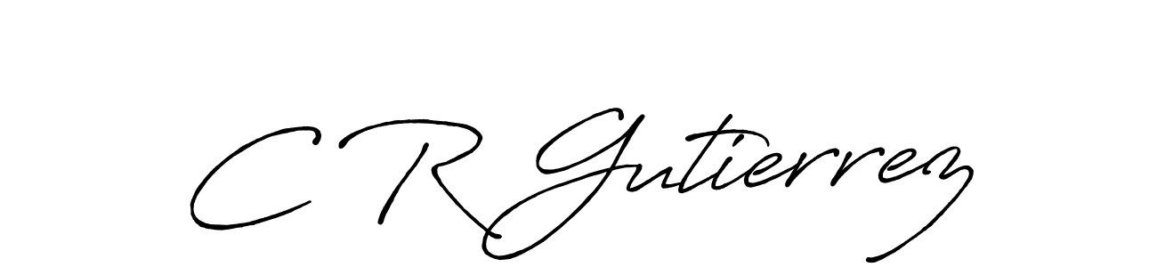 Also we have C R Gutierrez name is the best signature style. Create professional handwritten signature collection using Antro_Vectra_Bolder autograph style. C R Gutierrez signature style 7 images and pictures png