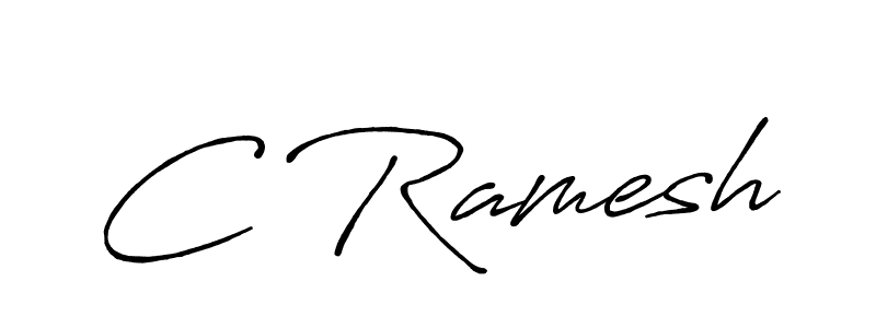 The best way (Antro_Vectra_Bolder) to make a short signature is to pick only two or three words in your name. The name C Ramesh include a total of six letters. For converting this name. C Ramesh signature style 7 images and pictures png
