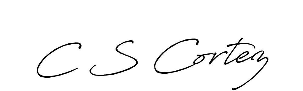 C S Cortez stylish signature style. Best Handwritten Sign (Antro_Vectra_Bolder) for my name. Handwritten Signature Collection Ideas for my name C S Cortez. C S Cortez signature style 7 images and pictures png