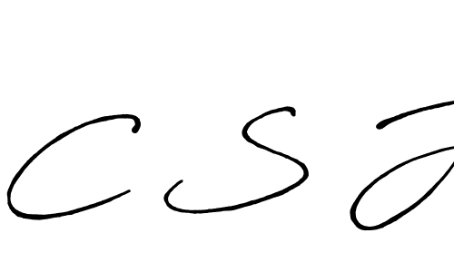 The best way (Antro_Vectra_Bolder) to make a short signature is to pick only two or three words in your name. The name C S J include a total of six letters. For converting this name. C S J signature style 7 images and pictures png