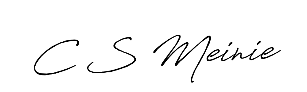 The best way (Antro_Vectra_Bolder) to make a short signature is to pick only two or three words in your name. The name C S Meinie include a total of six letters. For converting this name. C S Meinie signature style 7 images and pictures png