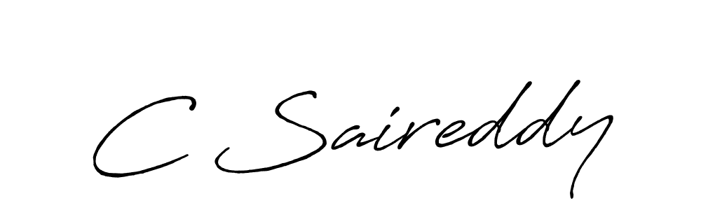 Also You can easily find your signature by using the search form. We will create C Saireddy name handwritten signature images for you free of cost using Antro_Vectra_Bolder sign style. C Saireddy signature style 7 images and pictures png