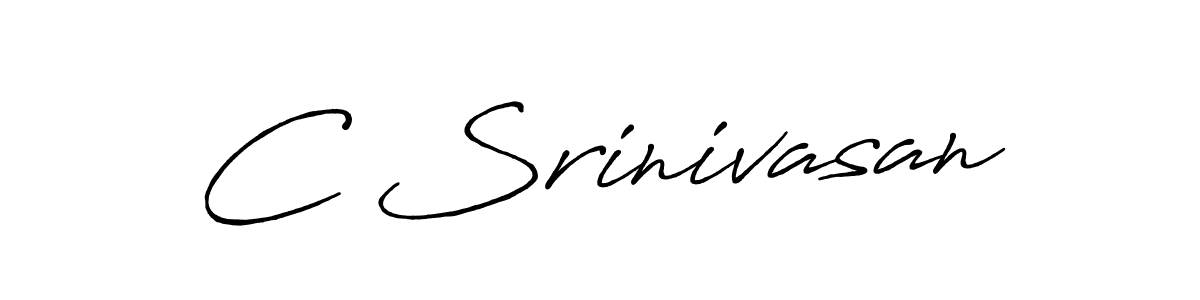 Use a signature maker to create a handwritten signature online. With this signature software, you can design (Antro_Vectra_Bolder) your own signature for name C Srinivasan. C Srinivasan signature style 7 images and pictures png