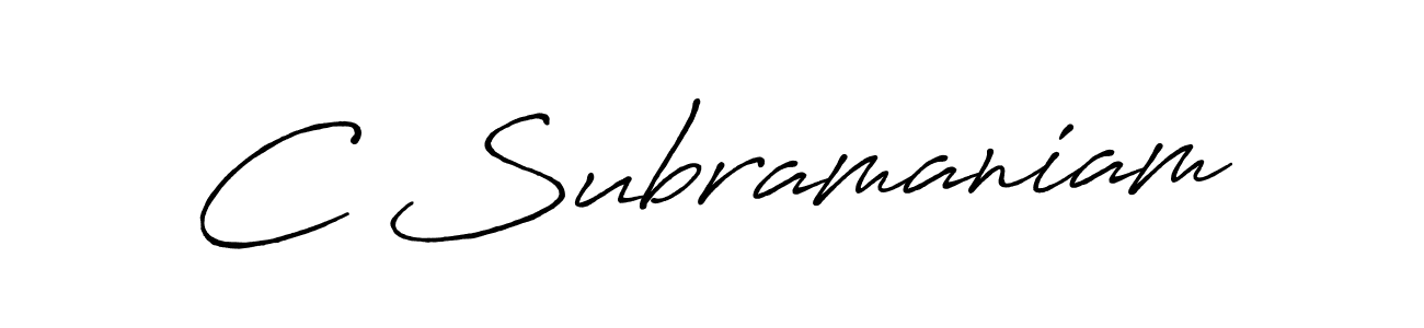 How to make C Subramaniam name signature. Use Antro_Vectra_Bolder style for creating short signs online. This is the latest handwritten sign. C Subramaniam signature style 7 images and pictures png
