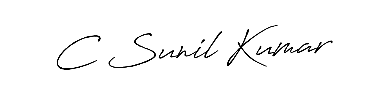 Make a beautiful signature design for name C Sunil Kumar. With this signature (Antro_Vectra_Bolder) style, you can create a handwritten signature for free. C Sunil Kumar signature style 7 images and pictures png