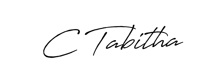 The best way (Antro_Vectra_Bolder) to make a short signature is to pick only two or three words in your name. The name C Tabitha include a total of six letters. For converting this name. C Tabitha signature style 7 images and pictures png