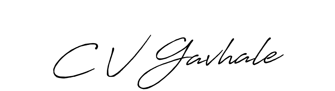 Create a beautiful signature design for name C V Gavhale. With this signature (Antro_Vectra_Bolder) fonts, you can make a handwritten signature for free. C V Gavhale signature style 7 images and pictures png