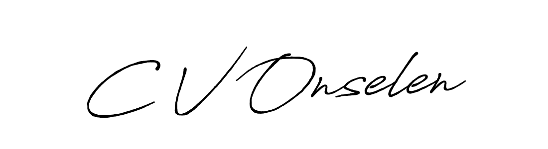 How to make C V Onselen signature? Antro_Vectra_Bolder is a professional autograph style. Create handwritten signature for C V Onselen name. C V Onselen signature style 7 images and pictures png