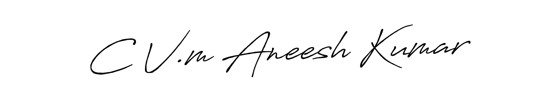 if you are searching for the best signature style for your name C V.m Aneesh Kumar. so please give up your signature search. here we have designed multiple signature styles  using Antro_Vectra_Bolder. C V.m Aneesh Kumar signature style 7 images and pictures png