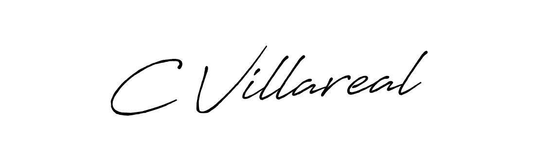 Create a beautiful signature design for name C Villareal. With this signature (Antro_Vectra_Bolder) fonts, you can make a handwritten signature for free. C Villareal signature style 7 images and pictures png