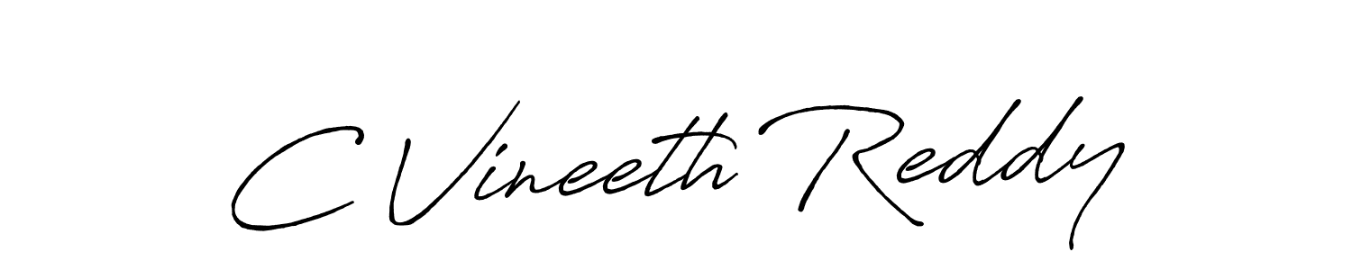 Make a beautiful signature design for name C Vineeth Reddy. With this signature (Antro_Vectra_Bolder) style, you can create a handwritten signature for free. C Vineeth Reddy signature style 7 images and pictures png