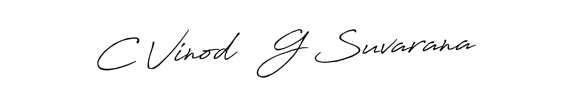 C Vinod   G Suvarana stylish signature style. Best Handwritten Sign (Antro_Vectra_Bolder) for my name. Handwritten Signature Collection Ideas for my name C Vinod   G Suvarana. C Vinod   G Suvarana signature style 7 images and pictures png
